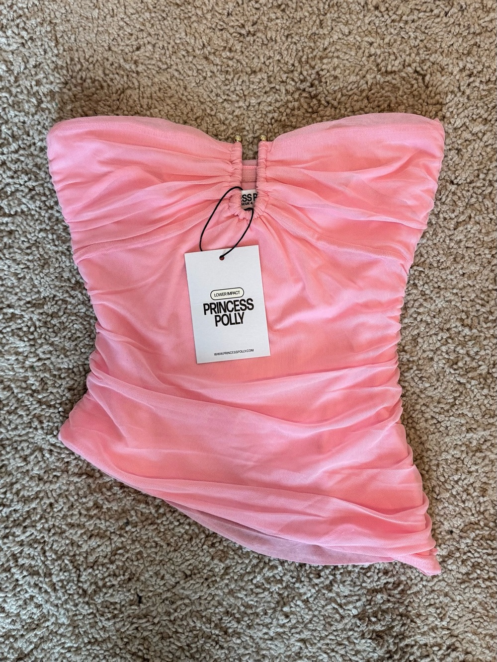 Princess Polly Reminisce strapless hardware mesh top